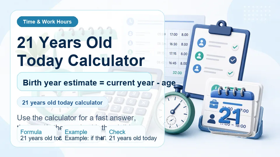 21 Years Old Today Calculator calculator illustration