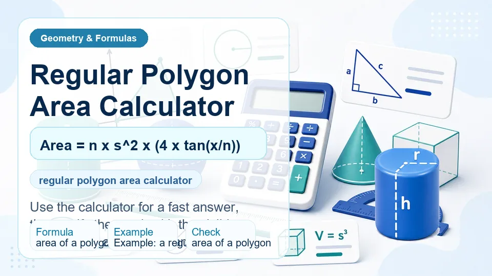 Regular Polygon Area Calculator calculator illustration