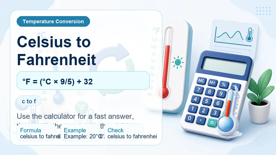 Celsius to Fahrenheit calculator illustration