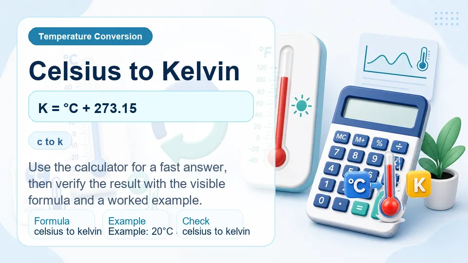 Celsius to Kelvin calculator illustration