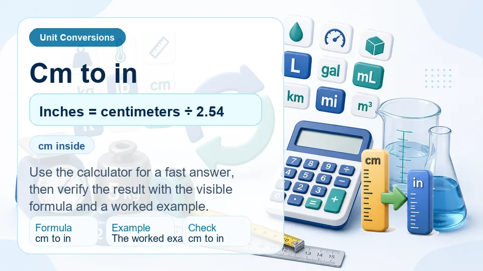 Cm to in calculator illustration
