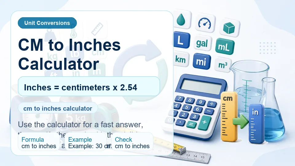 CM to Inches Calculator calculator illustration