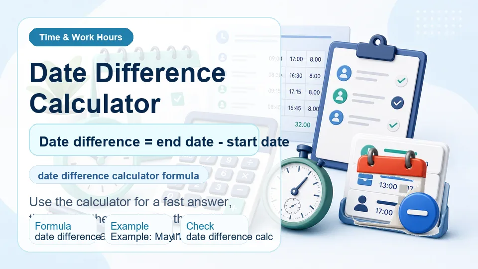 Date Difference Calculator calculator illustration