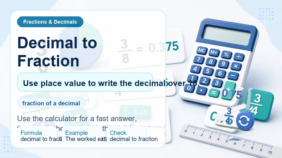 Decimal to Fraction calculator illustration