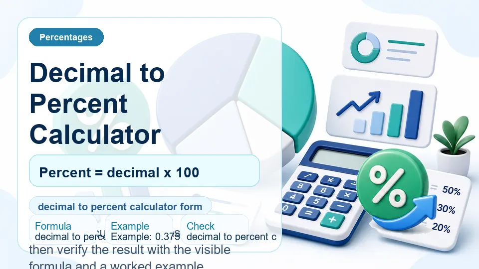 Decimal to Percent Calculator calculator illustration