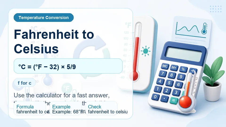 Fahrenheit to Celsius calculator illustration