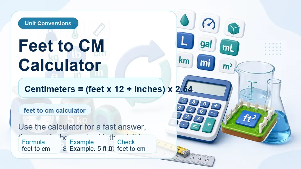Feet to CM Calculator calculator illustration