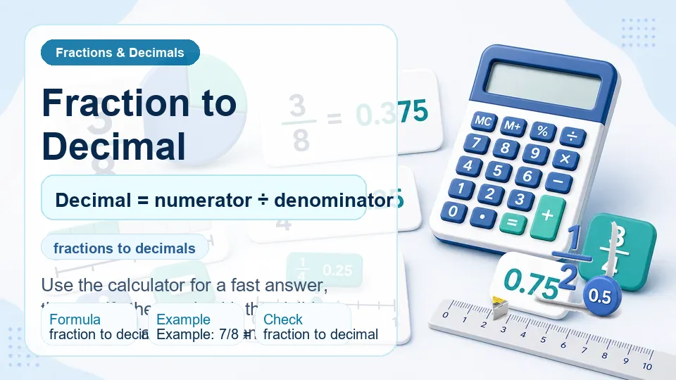 Fraction to Decimal calculator illustration