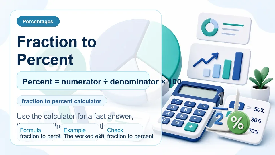 Fraction to Percent calculator illustration