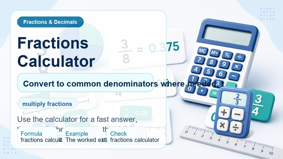 Fractions Calculator calculator illustration