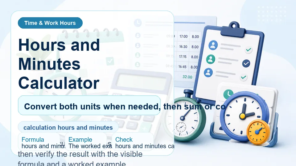 Hours and Minutes Calculator calculator illustration