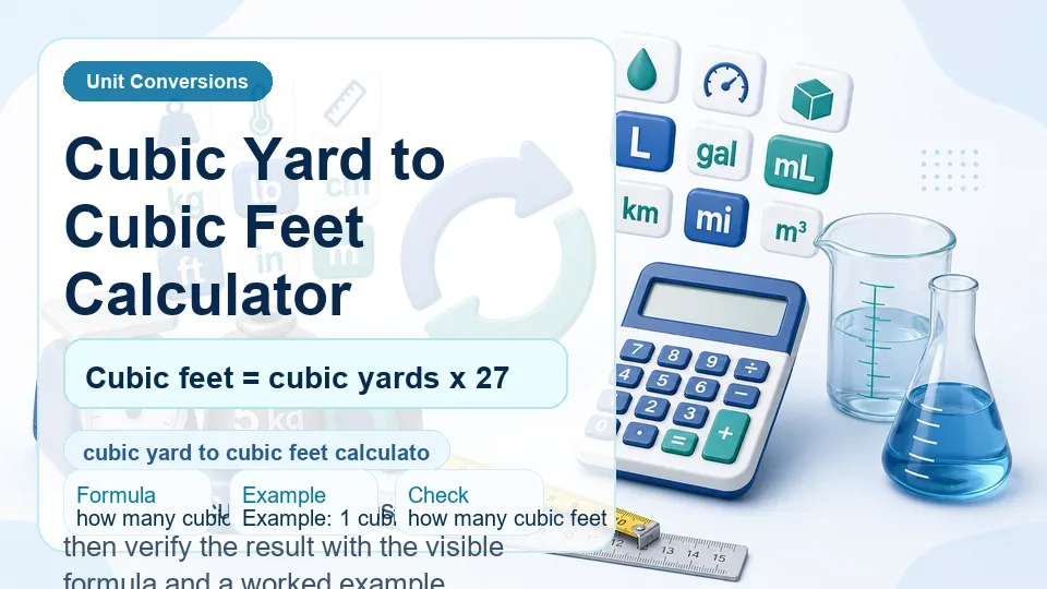 Cubic Yard to Cubic Feet Calculator calculator illustration