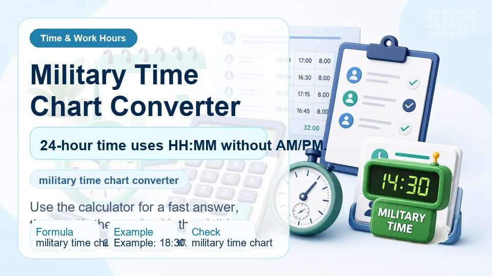 Military Time Chart Converter calculator illustration