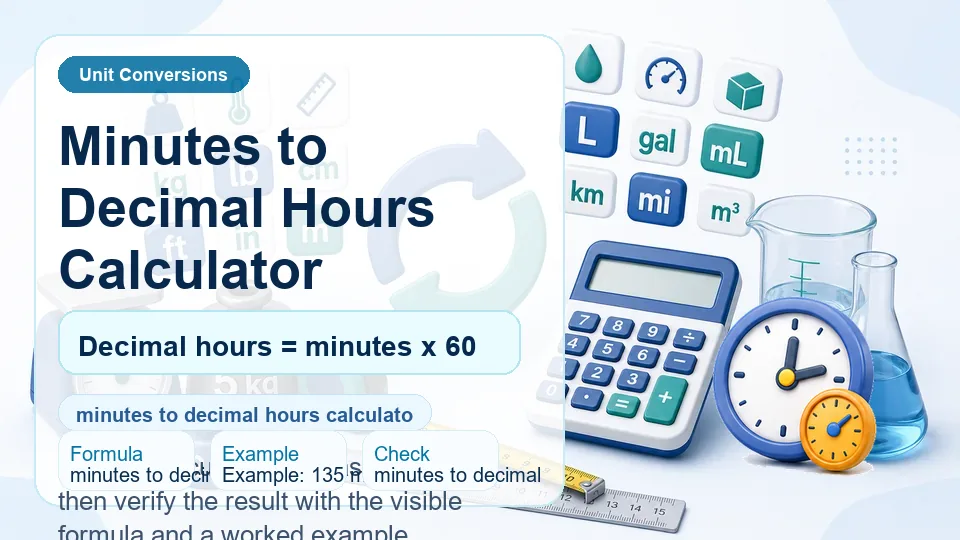 Minutes to Decimal Hours Calculator calculator illustration