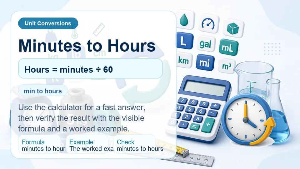 Minutes to Hours calculator illustration