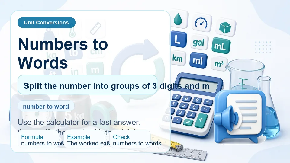 Numbers to Words calculator illustration