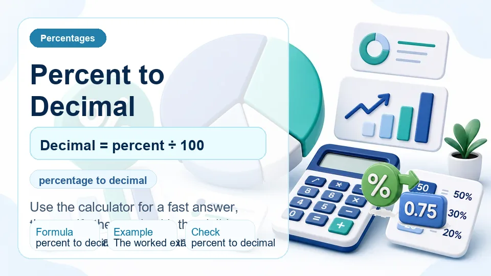 Percent to Decimal calculator illustration
