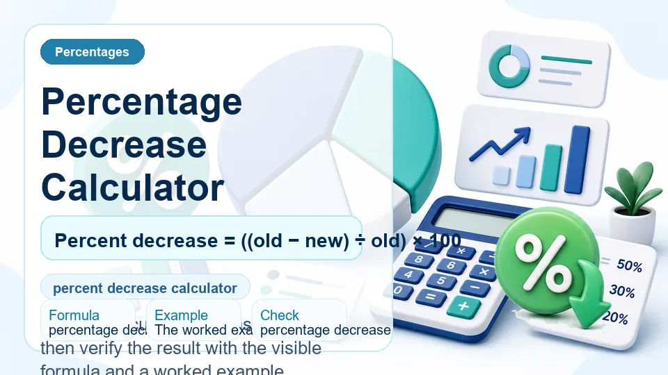 Percentage Decrease Calculator calculator illustration