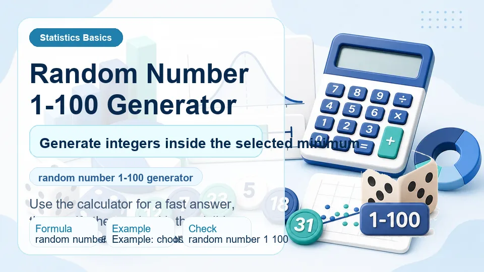 Random Number 1-100 Generator calculator illustration
