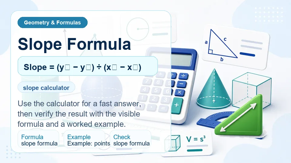 Slope Formula calculator illustration