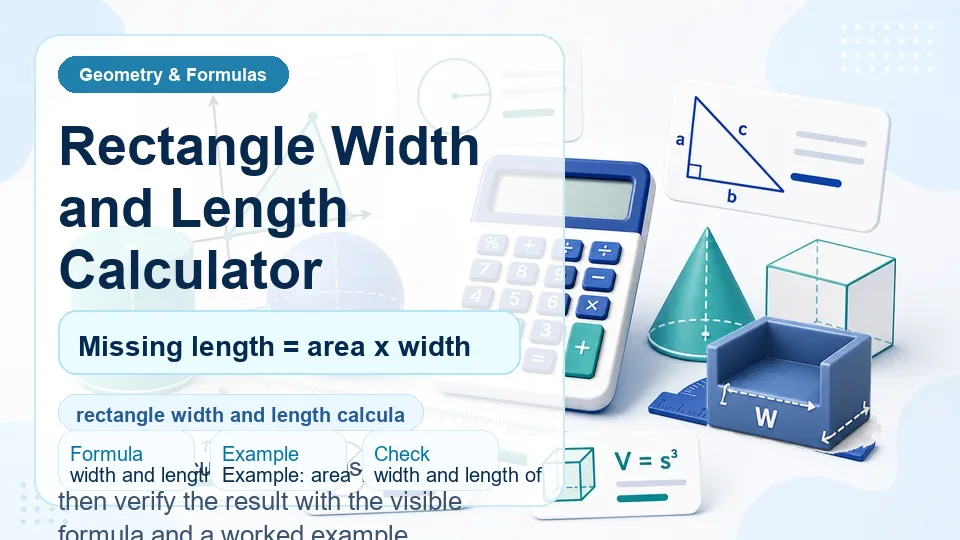Rectangle Width and Length Calculator calculator illustration