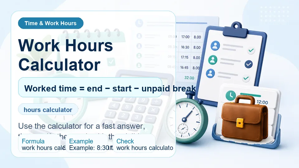 Work Hours Calculator calculator illustration